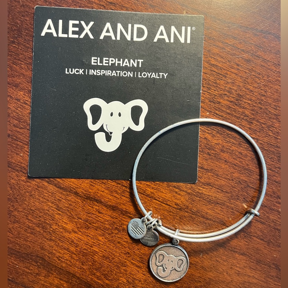 Alex and Ani silver elephant bracelet